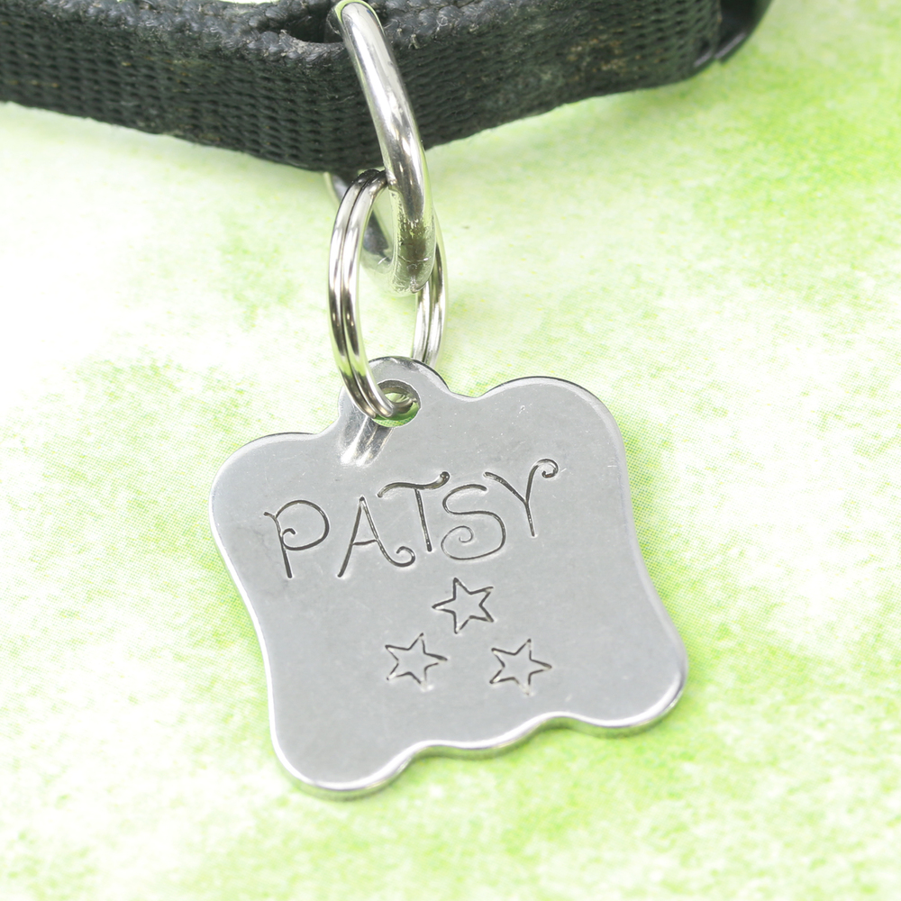 Metal Stamping Blanks Stainless Steel Dog Face Pet Tag with Hole, 24mm (.94") x 22mm (.87"), 16g